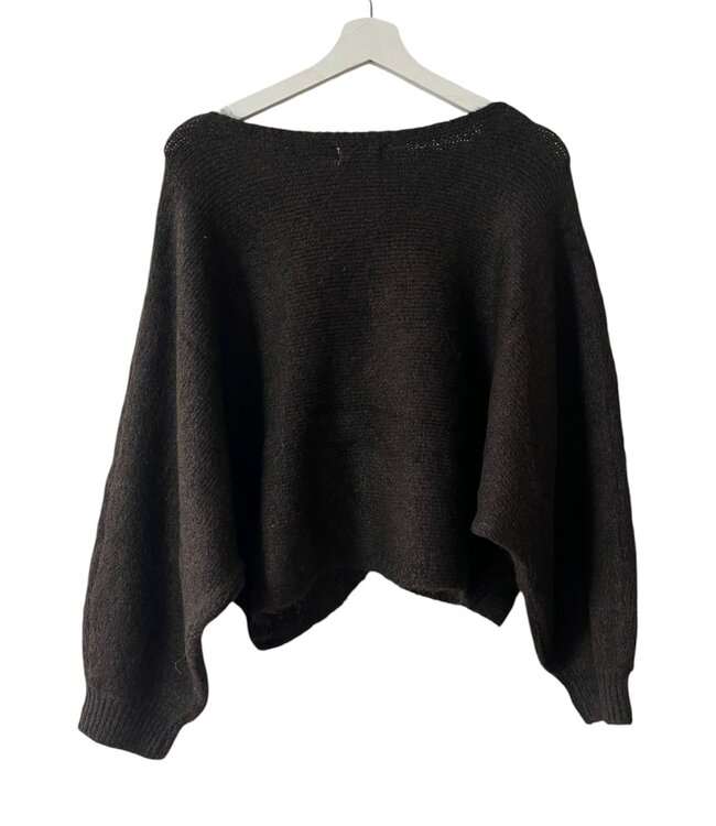 selectedbystijldepartment Sweater wool, Dark Brown