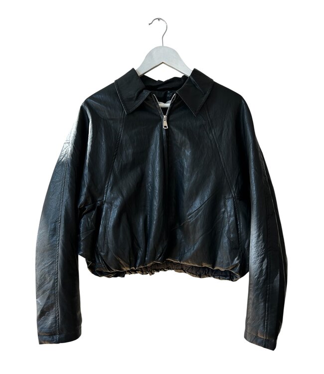 selectedbystijldepartment Jacket Bomber Faux Leather, Black
