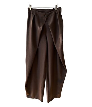selectedbystijldepartment Pantalon wide long, Dark Brown