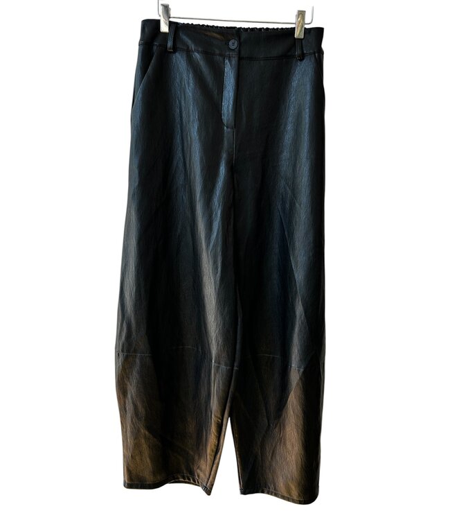 selectedbystijldepartment Pants Faux Leather Barrel, Black