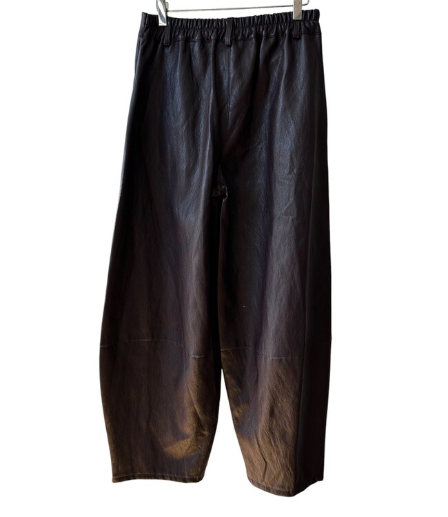 selectedbystijldepartment Pants Faux Leather Barrel, Aubergine Dark