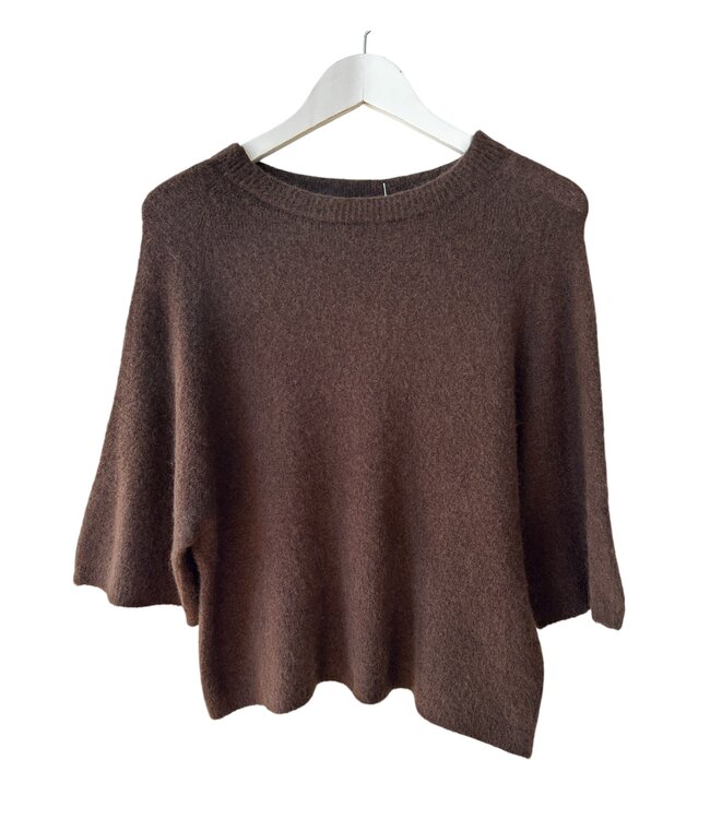 selectedbystijldepartment Sweater midi baby alpaca, Brown