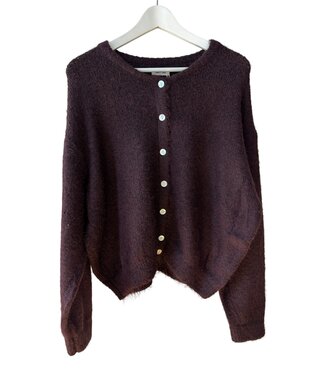 selectedbystijldepartment Cardigan buttons, Aubergine
