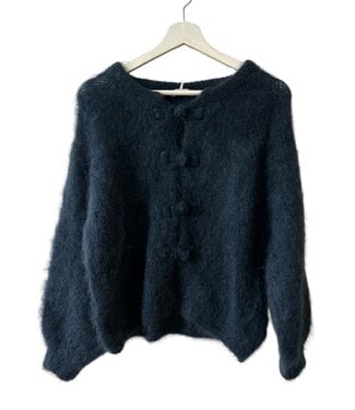 selectedbystijldepartment Sweater Cardigan Bows, Navy