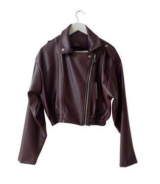 selectedbystijldepartment Jacket faux leather stretch, Burgundy