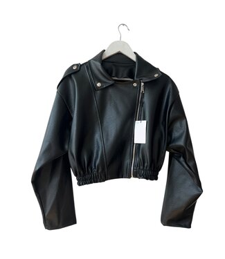 selectedbystijldepartment Jacket faux leather stretch, Black