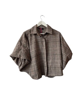 selectedbystijldepartment Blouse balloon print, Brown/Creme