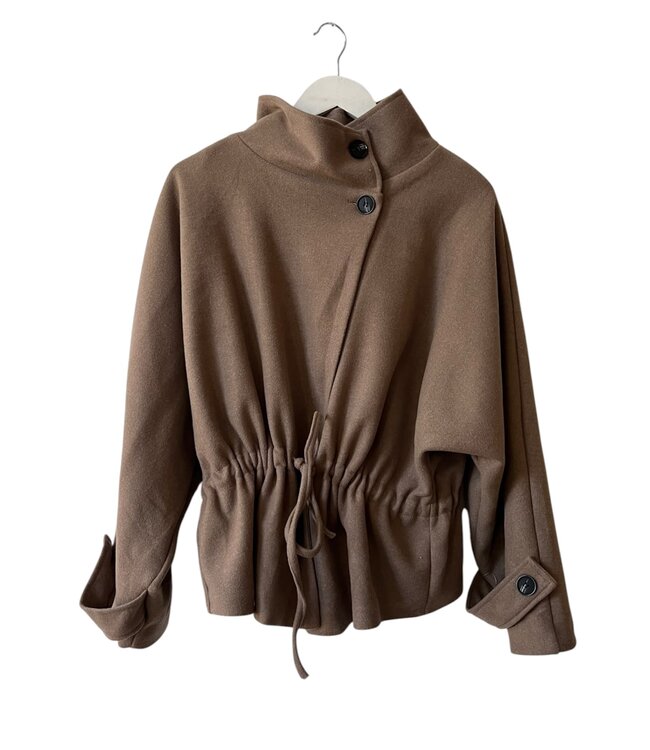 selectedbystijldepartment Jacket fitted tie, Taupe