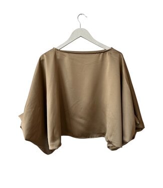 selectedbystijldepartment Blouse balloon satin, Beige