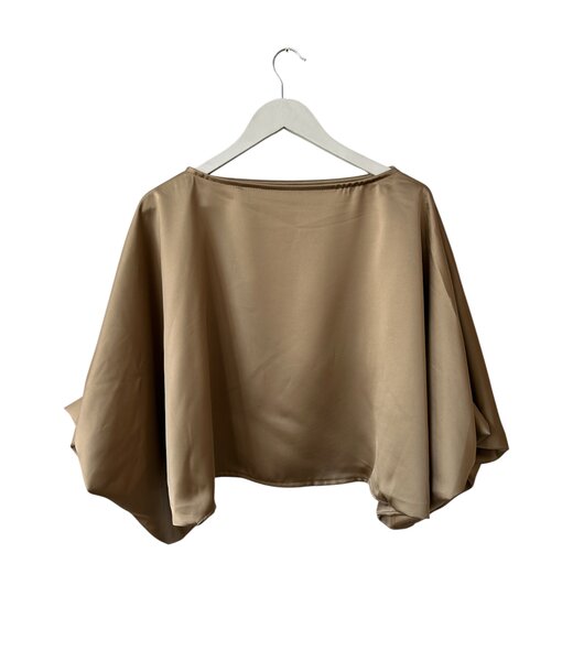 selectedbystijldepartment Blouse balloon satin, Beige