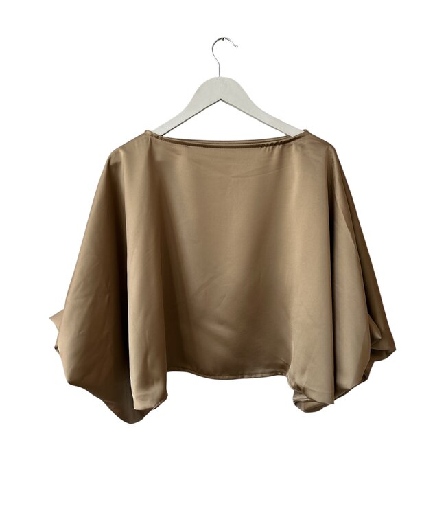 selectedbystijldepartment Blouse balloon satin, Beige