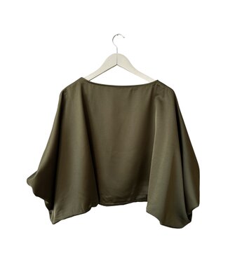selectedbystijldepartment Blouse balloon satin, Green