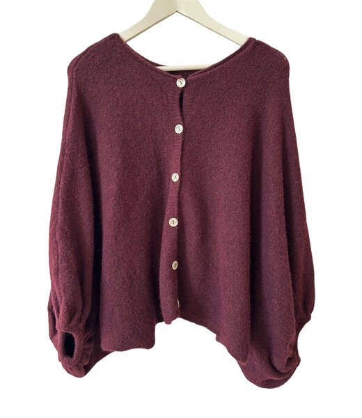 selectedbystijldepartment Cardigan butterfly, Aubergine