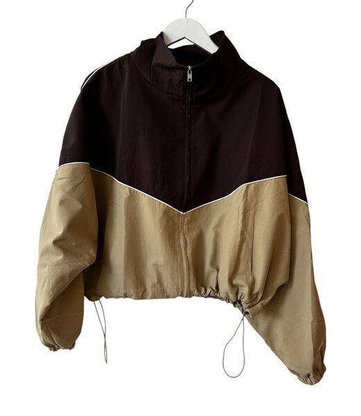 selectedbystijldepartment Jacket windbreacker zip, Beige/Brown