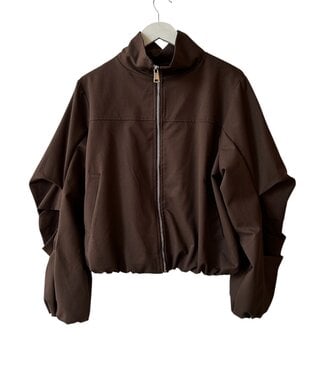 selectedbystijldepartment Jacket puffed sleeve, Brown