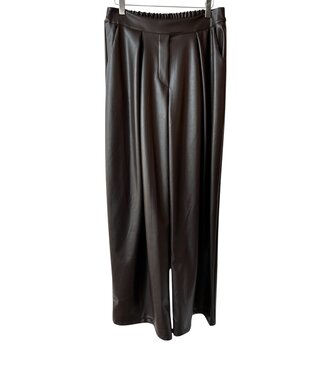 selectedbystijldepartment Pants stretch faux leather, Brown