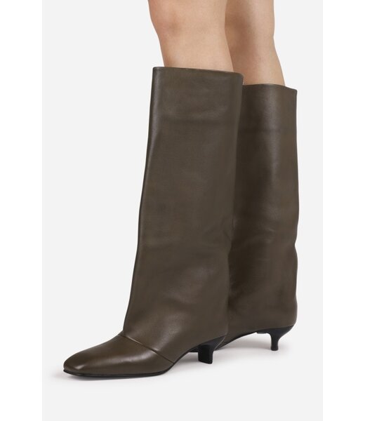 BRONX Boots Smooth Leather Lill-y, Khaki