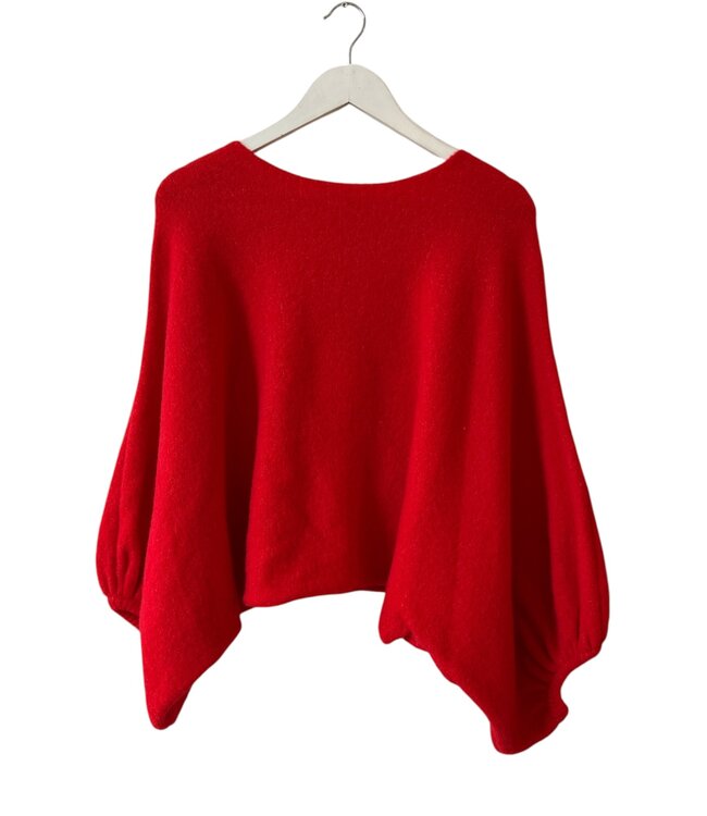 selectedbystijldepartment Sweater Butterfly Sleeve, Red