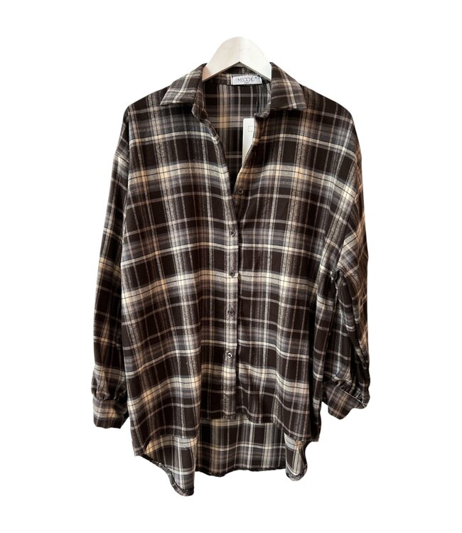 selectedbystijldepartment Blouse long print, Brown