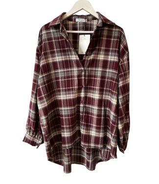 selectedbystijldepartment Blouse long print, Bordeaux