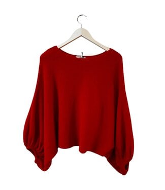 Sweater butterfly sleeve, red