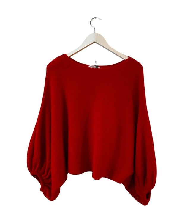 Sweater butterfly sleeve, red