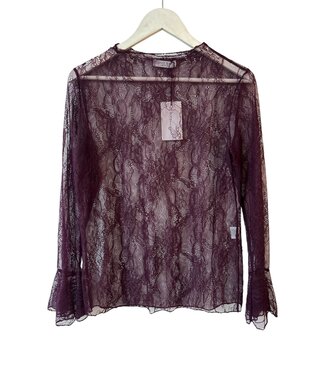 selectedbystijldepartment Top lace longsleeve, Burgundy