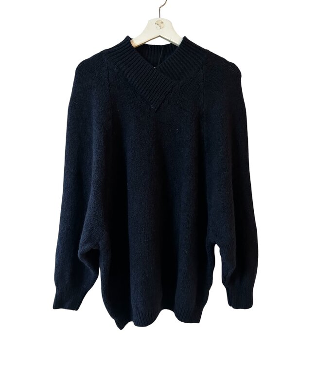 selectedbystijldepartment Sweater V neck, Marine Blue