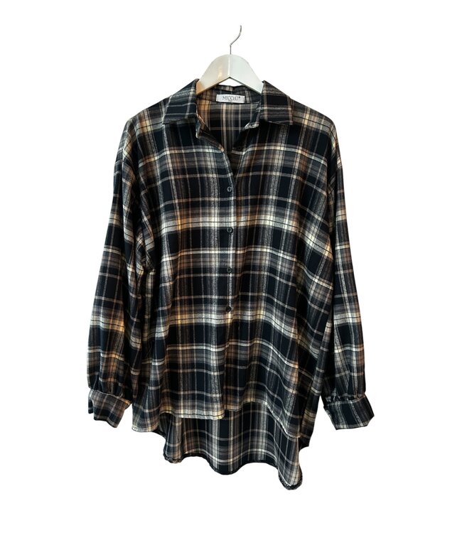 selectedbystijldepartment Blouse long print, Marine Blue