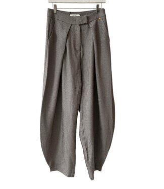 selectedbystijldepartment Trousers pantalon wide print, Brown/Creme