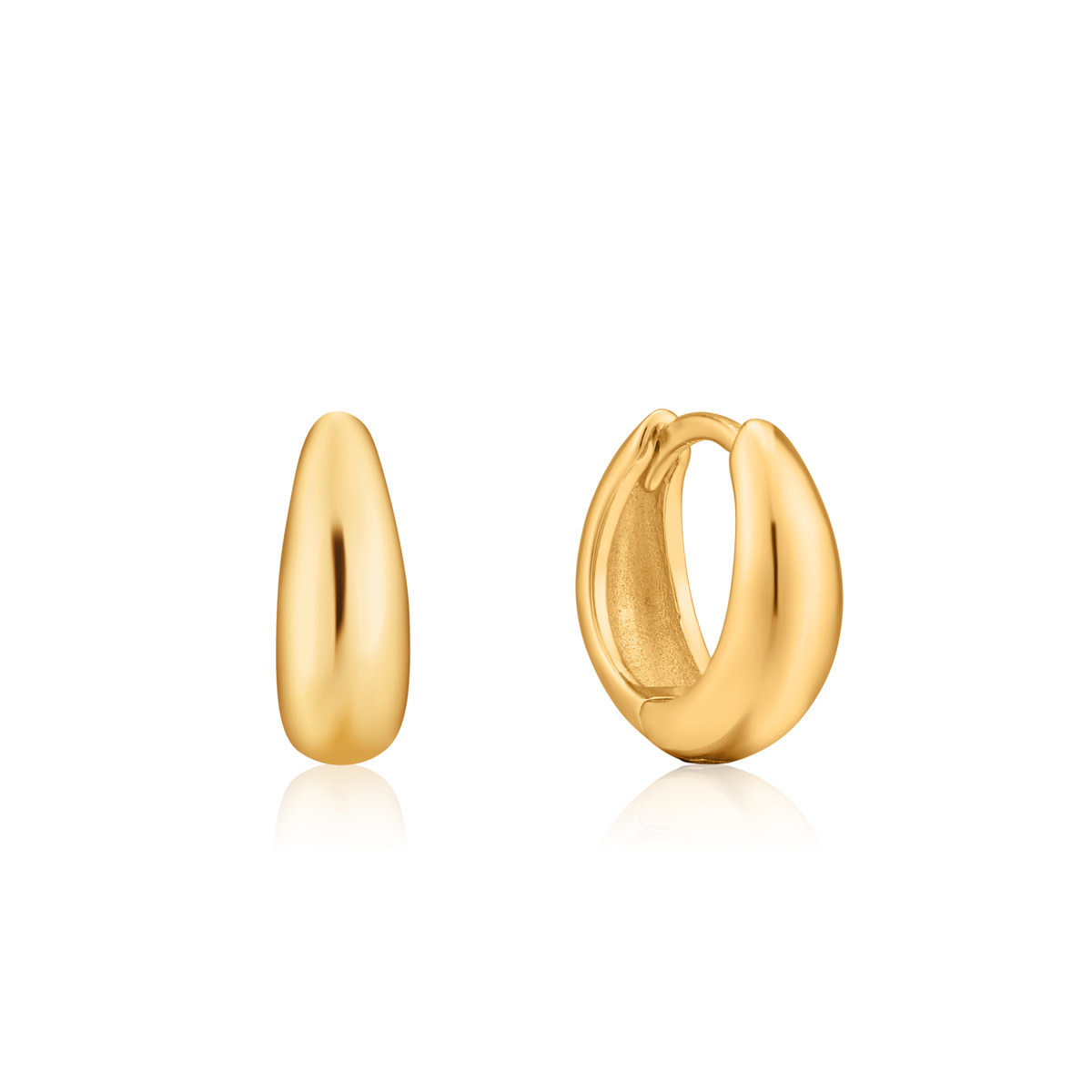 Ania Haie Luxe Minimalism oorbellen - Luxe Huggie Hoop Goldplated E024-03G