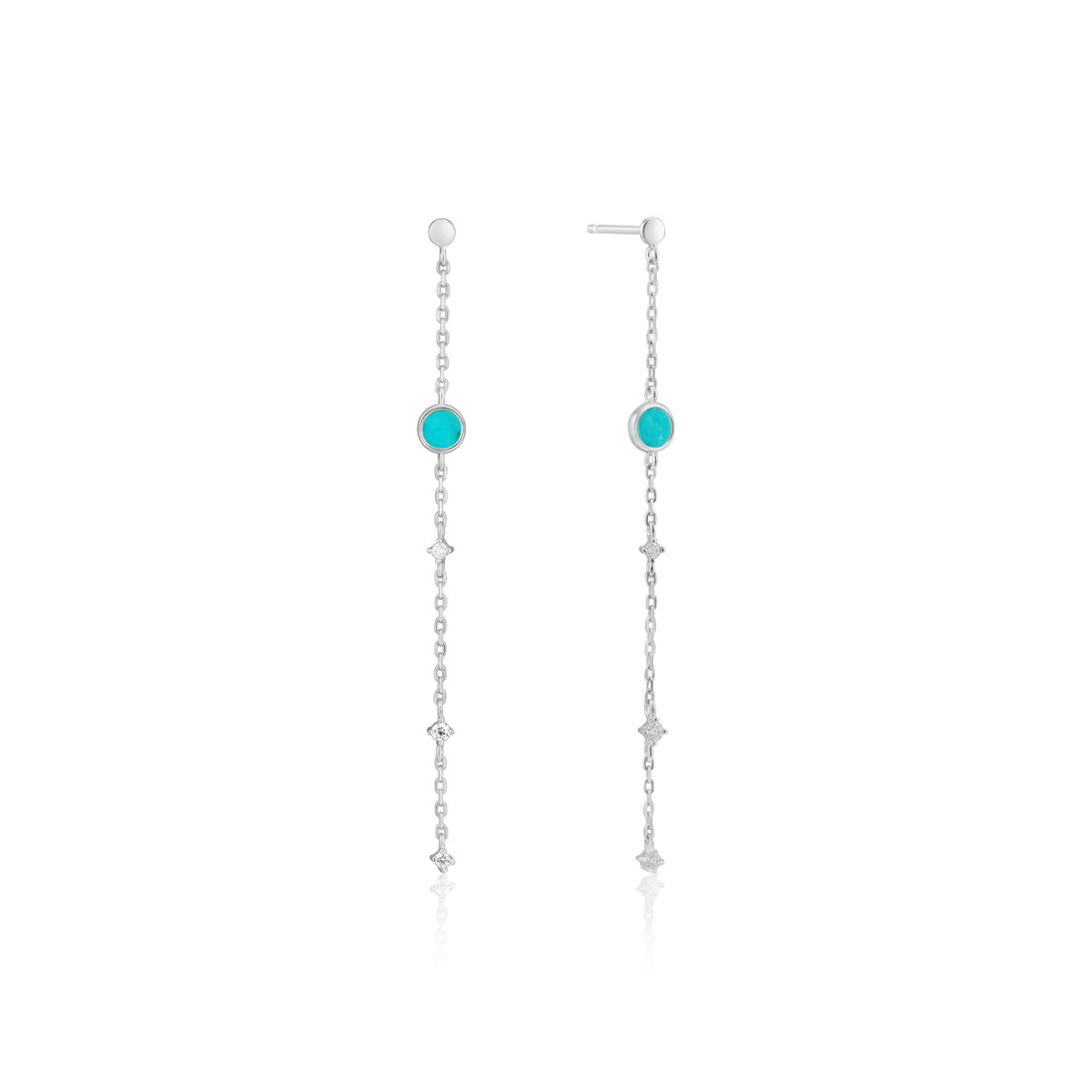 Ania Haie Hidden Gem oorbellen - Turquoise Drop Silver E022-02H