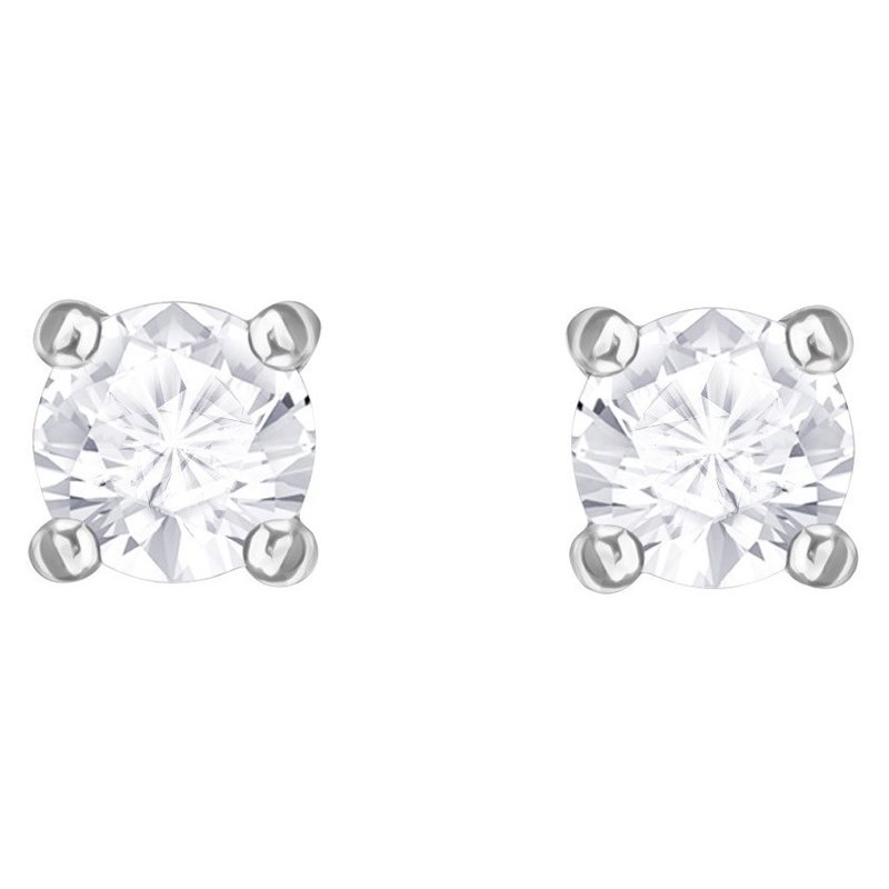 Swarovski Stilla oorbellen Stud Round Zilverkleurig/Wit 5408436