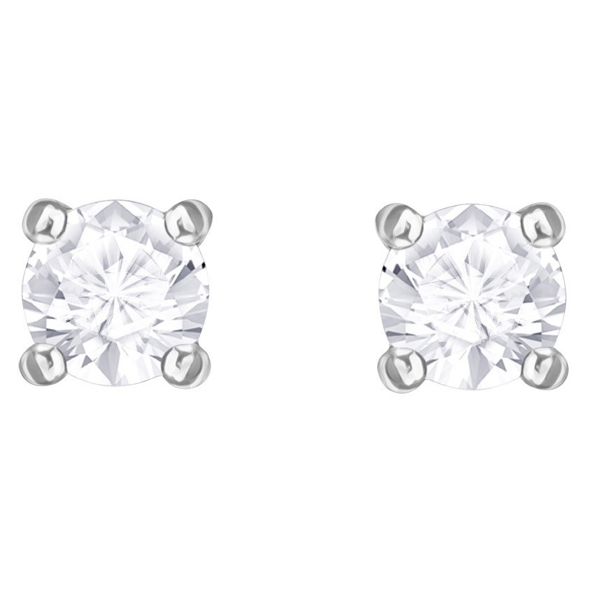 Swarovski Stilla oorbellen Stud Round Zilverkleurig/Wit 5408436
