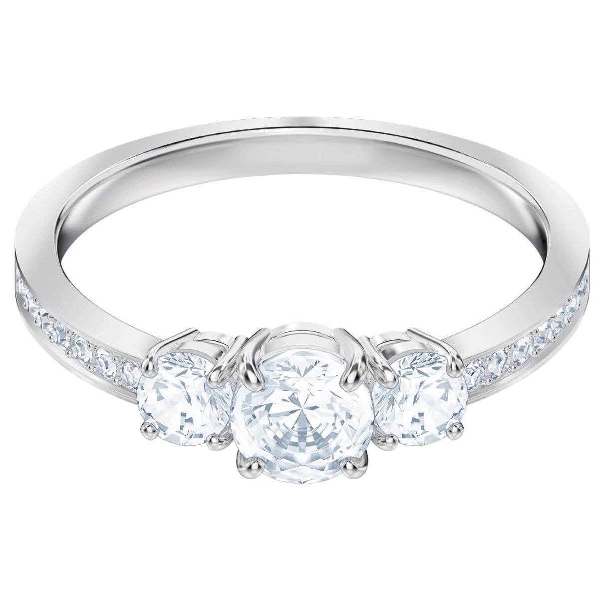 Swarovski Attract Trilogy ring Round Zilverkleurig/Wit
