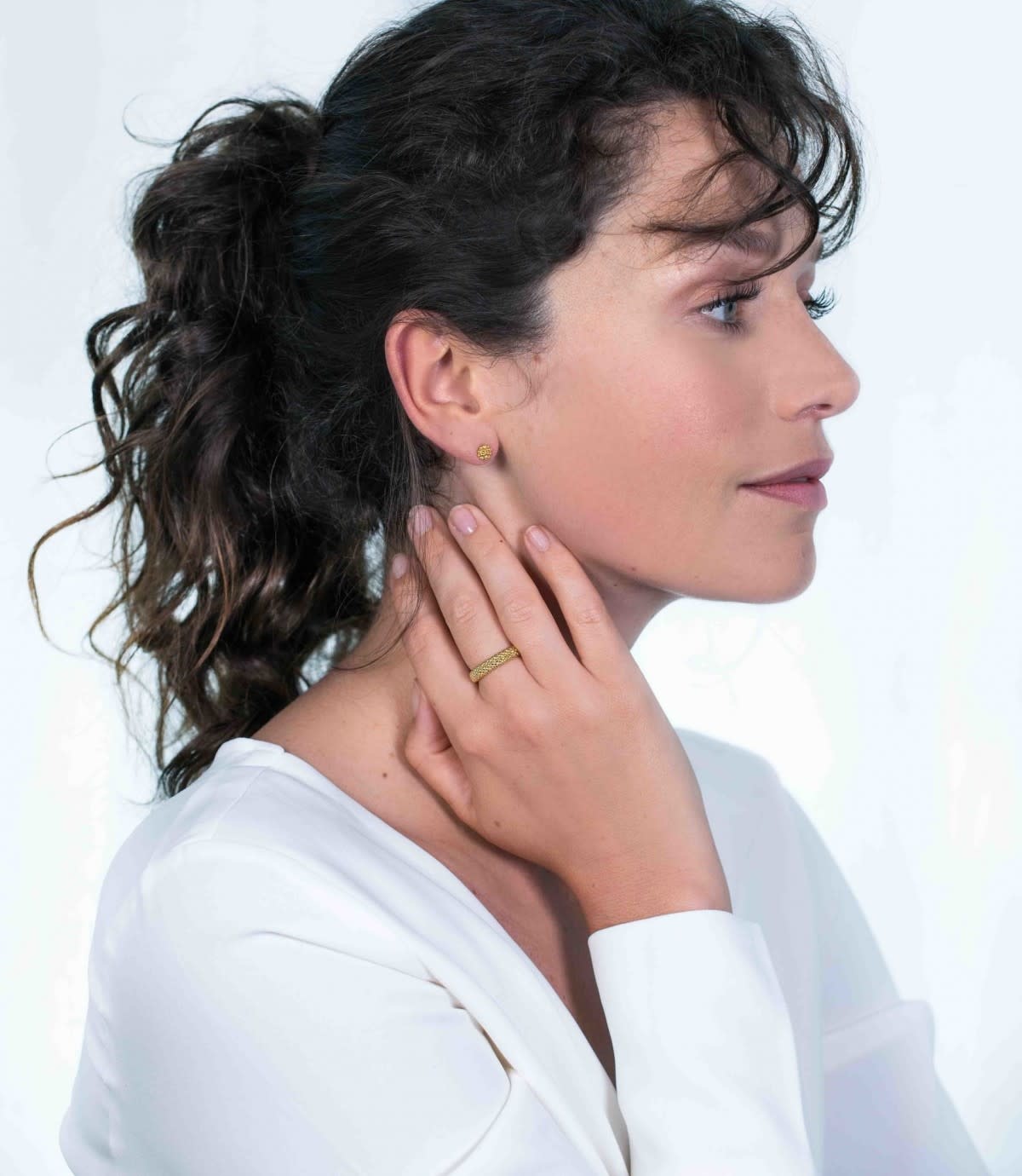 Zinzi Geel vergulde zilveren oorbellen - Bolletjes ZIO1968G