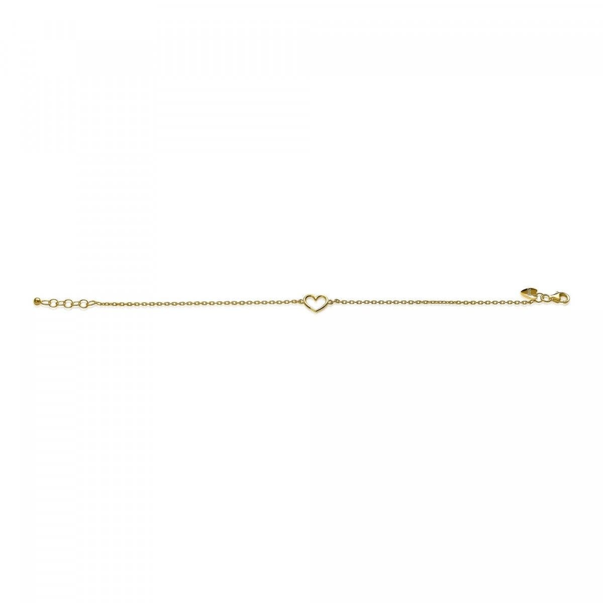 Zinzi Geel vergulde zilveren armband - Open Hartje ZIA1420G