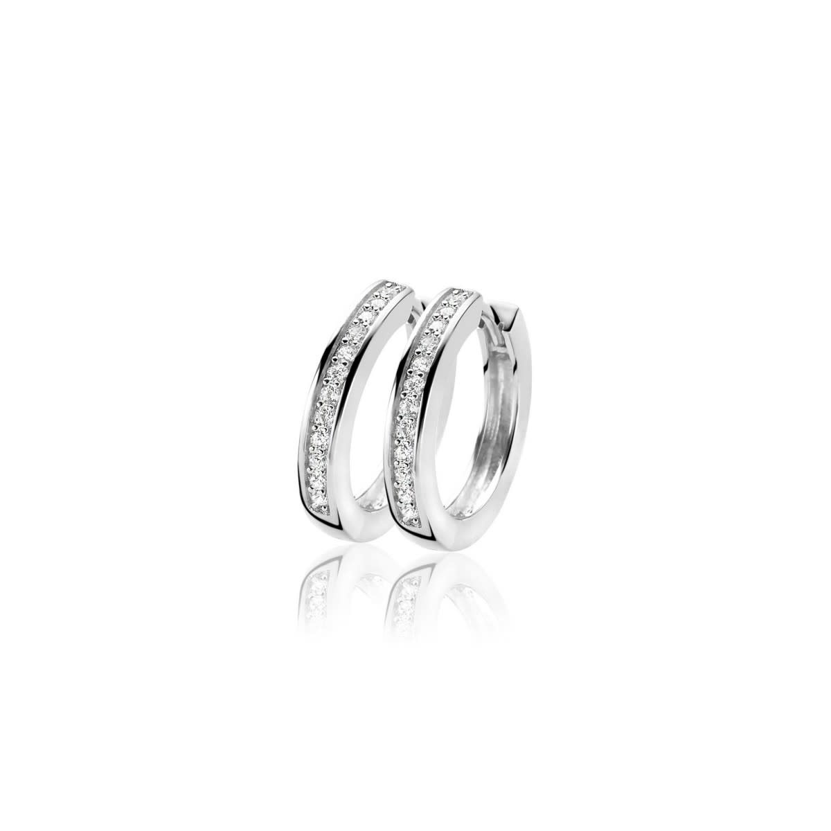 Zinzi Zilveren oorbellen - Ring 20 x 3 mm (CZ Wit) ZIO190Z