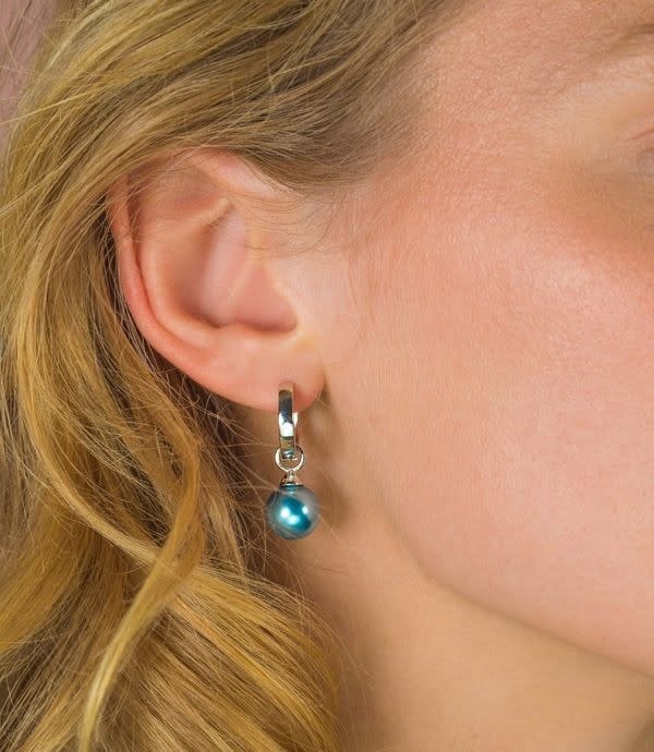 Zinzi Zilveren oorbedels - Parel (Lichtblauw) ZICH266LB