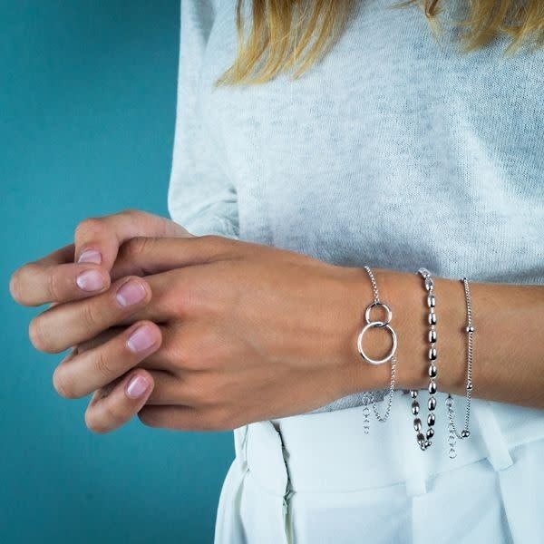 Zinzi Zilveren armband - Verbonden Open Rondjes ZIA1278