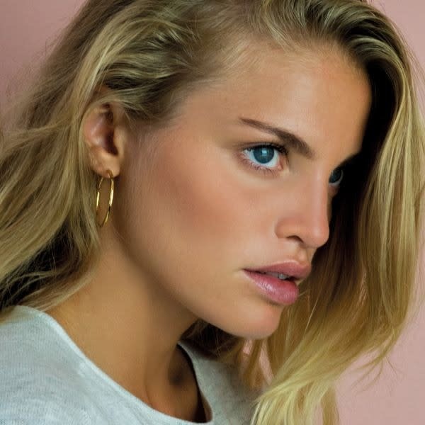 Zinzi Geel vergulde zilveren oorbellen - Ring 35 x 2 mm ZIO435G