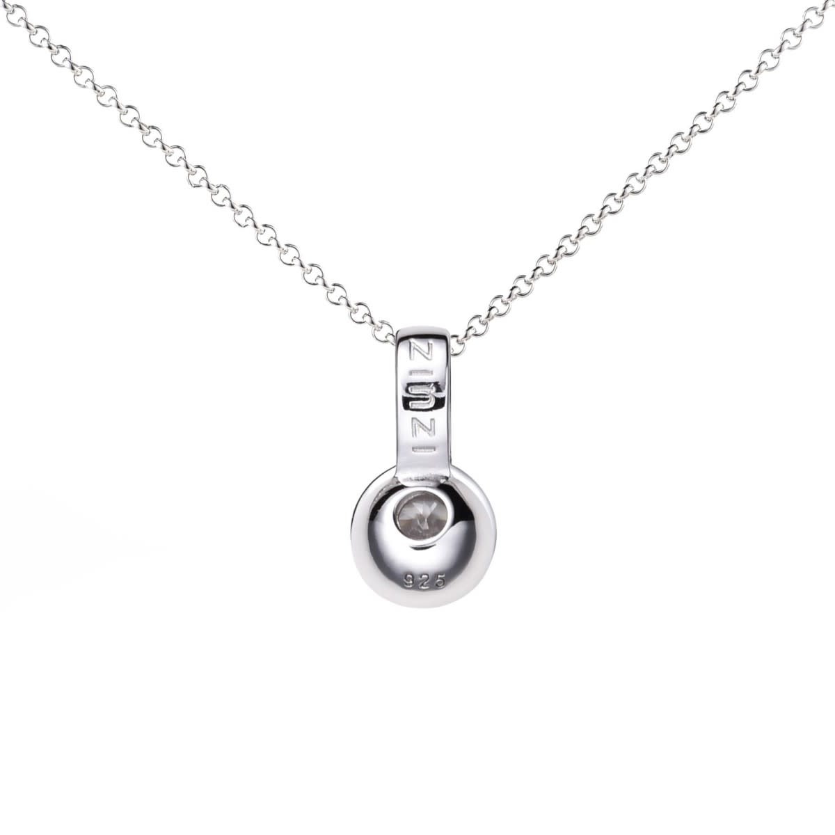 Zinzi Zilveren hanger - Rond (CZ Wit) ZIH1662