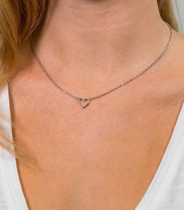 Zinzi Zilveren ketting - Open Hartje ZIC1420