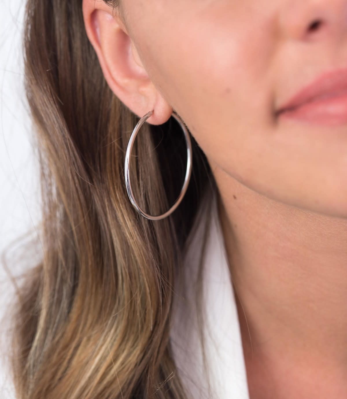 Zinzi Zilveren oorbellen - Ring 45 x 2 mm ZIO436