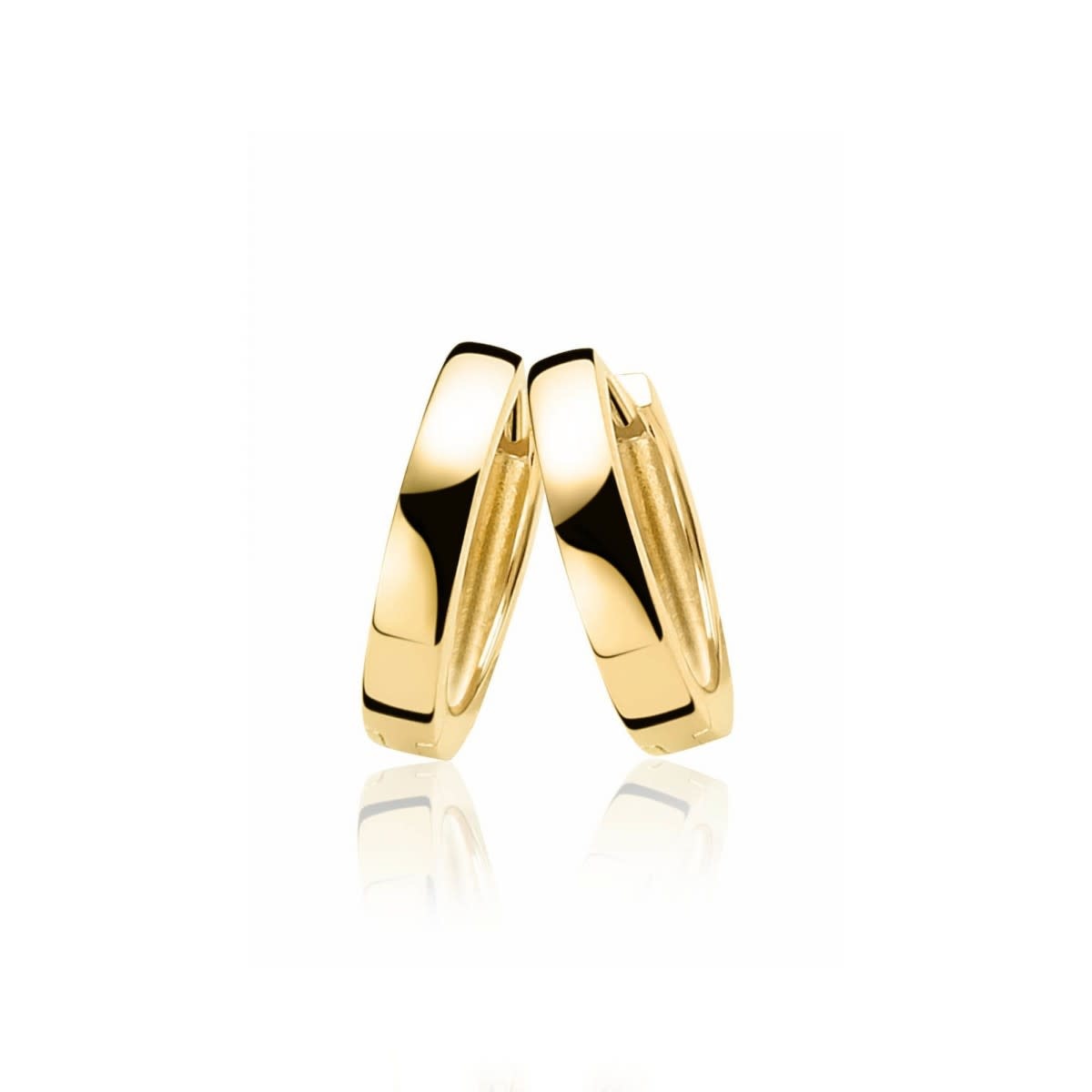 Zinzi Geel vergulde zilveren oorbellen - Ring 17 x 3 mm ZIO186G