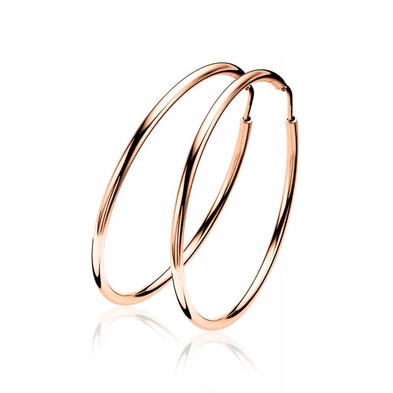 Zinzi Rosé vergulde zilveren oorbellen - Ring 35 x 2 mm ZIO435R