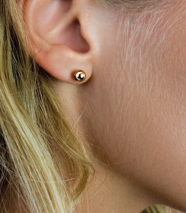 Zinzi Rosé vergulde zilveren oorbellen - Bol 5 mm ZIO807R