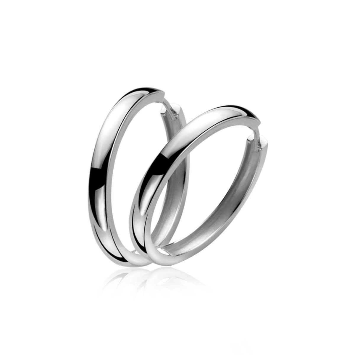 Zinzi Zilveren oorbellen - Ring 28 x 3 mm ZIO193