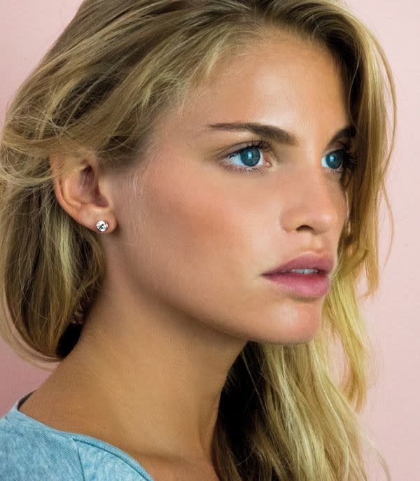 Zinzi Rosé vergulde zilveren oorbellen - Rond (CZ Wit) ZIO322D