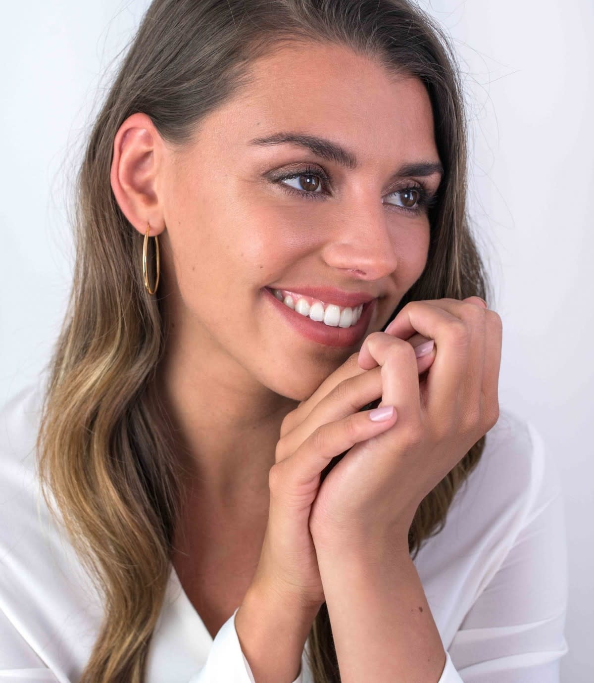 Zinzi Geel vergulde zilveren oorbellen - Ring 45 x 2 mm ZIO436G